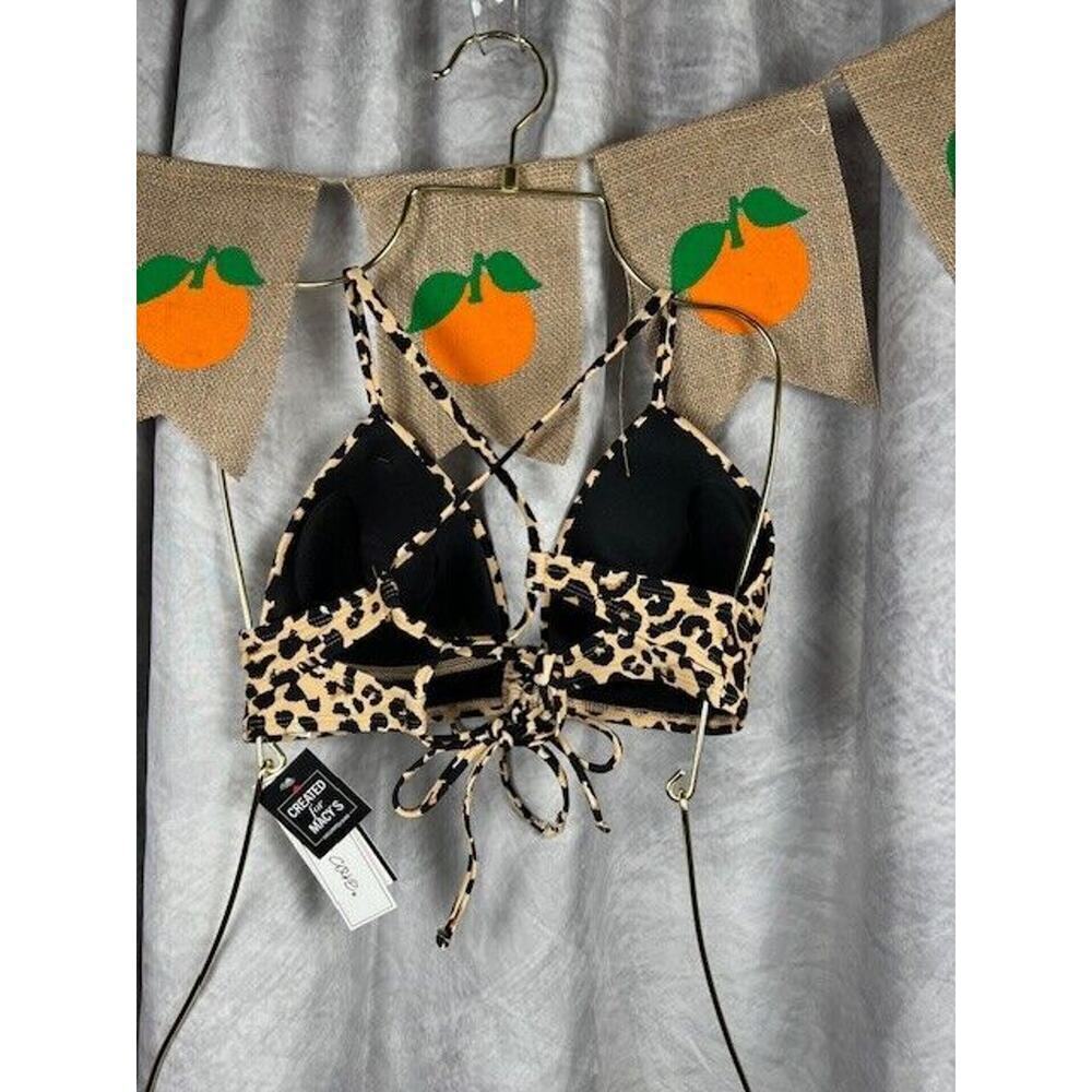 Salt & Cove Juniors' Animal-Print Shirred Bikini Top, Multi Size D/DD New - Picture 7 of 7